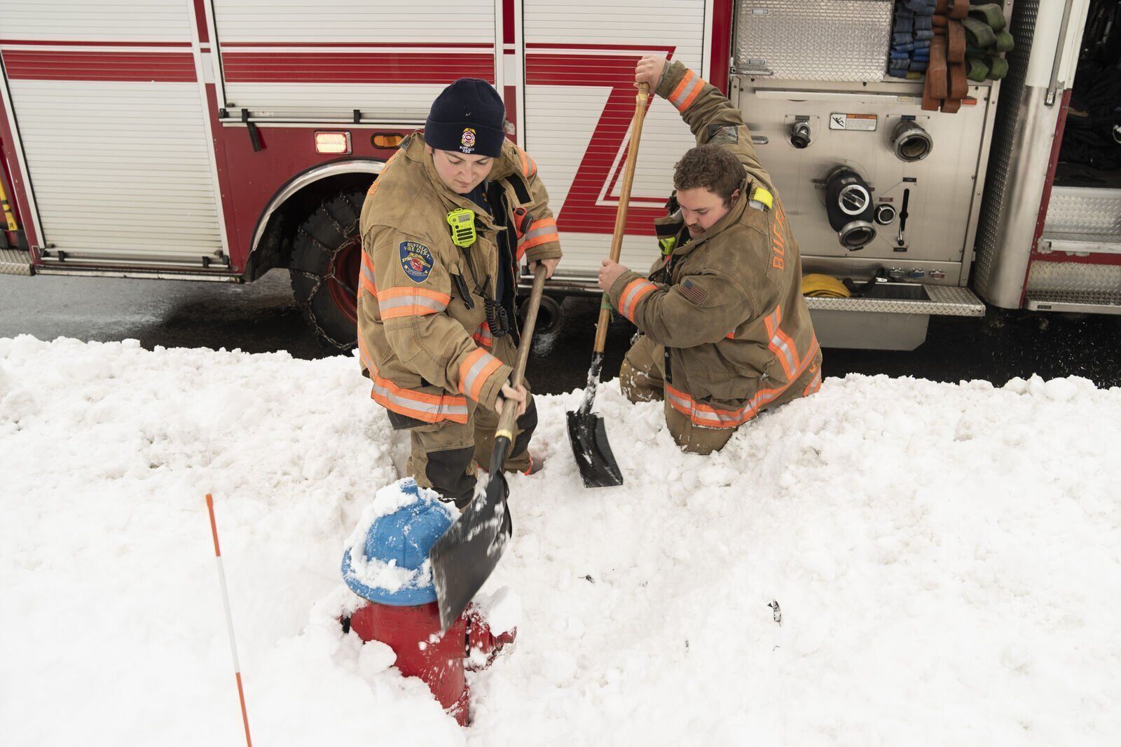 Cleaning out fire hydrants